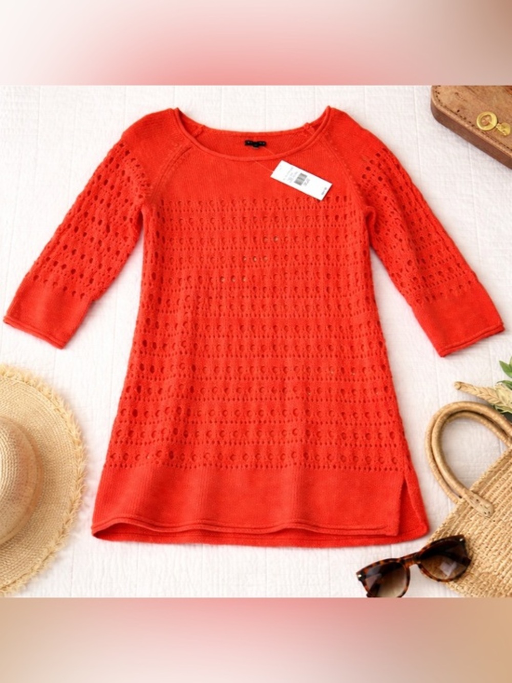 Y2K Knit Sweater Tunic Boho Beachy NWT small